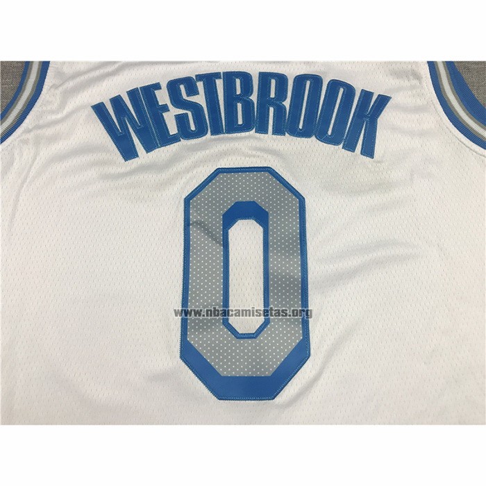 Camiseta Los Angeles Lakers Russell Westbrook NO 0 Ciudad 2020-21 Blanco